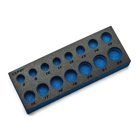 CAPRI TOOLS Mechanic's Tray for 38 Drive Sockets, Metric CP50300-38MT